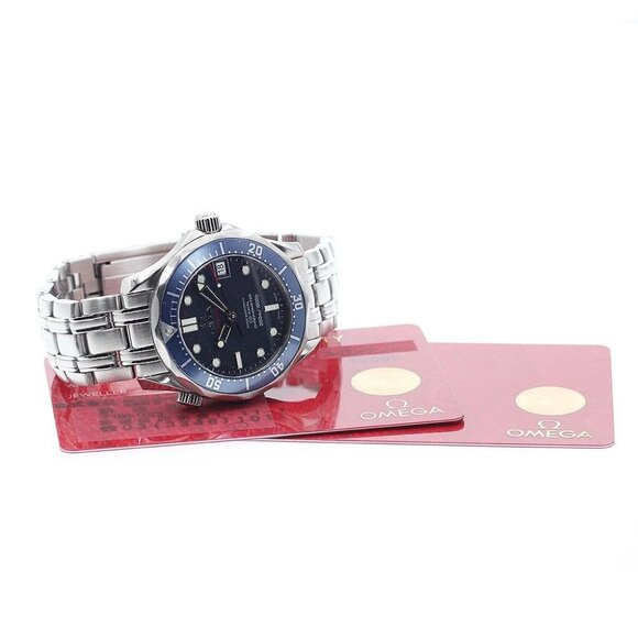 OMEGA Seamaster300 2222.80 Date Co-Axial Navy Dial Automatic Boy's Watch - Picture 1 of 9